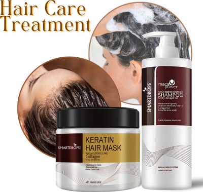 smartdrops Keratin Hair Mask & Shampoo Combo for Clean and Soft Hair | Hair Care Combo(2 Items in the set)