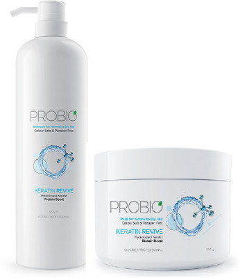 Godrej Professional Probio Keratin Revive Shampoo,1000ml and Mask,500g|Hydrolyzed Keratin|Protein Boost(2 Items in the set)