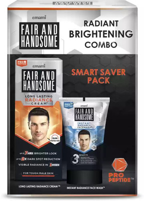FAIR AND HANDSOME 60g Cream and 100g Facewash Combo | Visible radiance | Pro-Peptide(2 Items in the set)