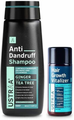 USTRAA Hair Growth Vitalizer - 100ml & Anti Dandruff Shampoo - 250ml(2 Items in the set)