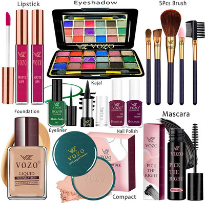 VOZO Makeup Combo Kit One-stop Beauty Package for Professionals 267(15 Items in the set)