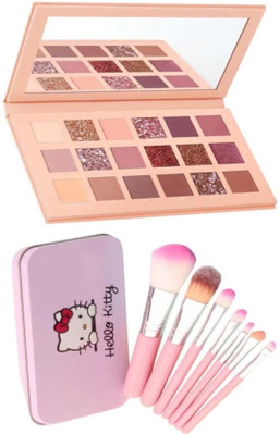 Hezruck Best Beauty 18 colour Eyeshadow Platte with 7 Pc Makeup Brushes(2 Items in the set)