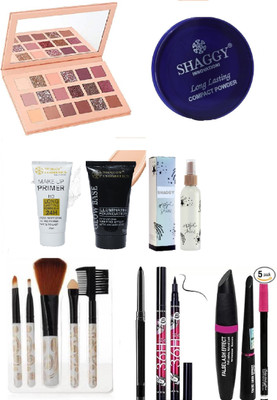 SHAGGY Eyeshadow With Makeup Fixer Primer Foundation With other Premium Quality Beauty Products for Girls Makeup & Professional use(9 Items in the set)