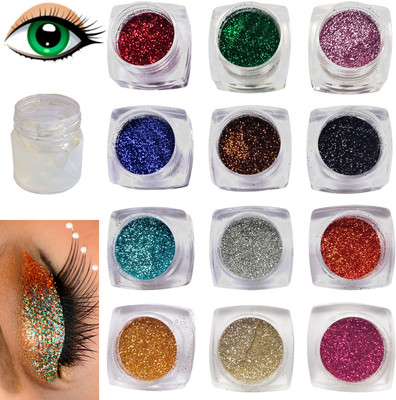 vizo Fabulous 12 color eyeshadow glitter powder and Glitter glue(13 Items in the set)