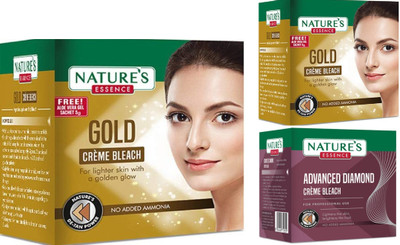 Nature's Gold Cream Bleach (43g) Diamond Cream Bleach (21g) Gold Cream Bleach (21g)(3 Items in the set)