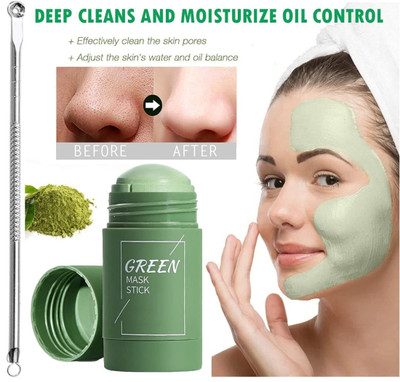 DARYUE Green Tea Cleansing Mask Stick for Face pimple remover pin(2 Items in the set)