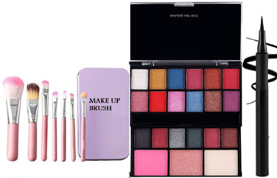 MYEONG eyeshadow with brushes and eyeliner(3 Items in the set)