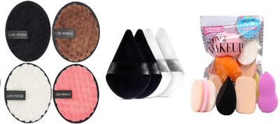 ROODILES Round & Triangle Powder Puff + 6 in1 Puff Sponges – Makeup Beauty Blenders Combo pack(9 Items in the set) ROODILES Round & Triangle Powder Puff + 6 in1 Puff Sponges – Makeup Beauty Blenders Combo pack(9 Items in the set)