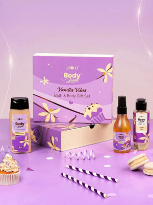 Plum BodyLovin' Vanilla Vibes Bath & Body Gift Set | Body Wash | Body Mist | Body Oil(3 Items in the set)
