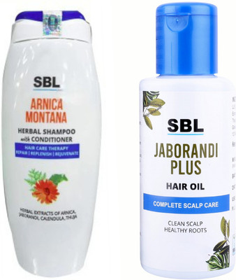 SBL ARNICA SHAMPOO WITH CONDITIONER & JABORANDI PLUS OIL(2 Items in the set)