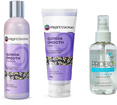 Godrej Professional Quiona Smooth Shampoo 250 ML + Mask 100 GM + Keratin Revive Serum 100 ML (Quiona Smooth) (3 Items in the set)