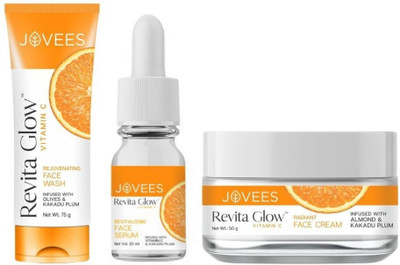JOVEES Vitamin C Combo (Facewash, Serum & Cream)(3 Items in the set)