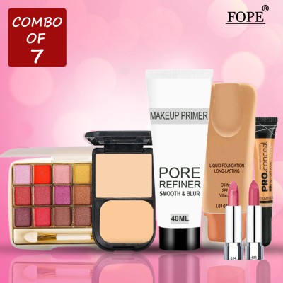 FOPE Pore Refiner Makeup Kit Combo For Women,girls,Waterproof-PRMK121037(7 Items in the set)