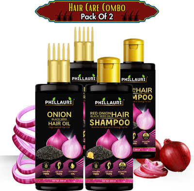 Phillauri Onion Hair Care Kit With Onion Black Seed Hair Oil + Shampoo And Damage Control Properties Combo Kit(2 Items in the set) Phillauri Onion Hair Care Kit With Onion Black Seed Hair Oil + Shampoo And Damage Control Properties Combo Kit(2 Items in the set)