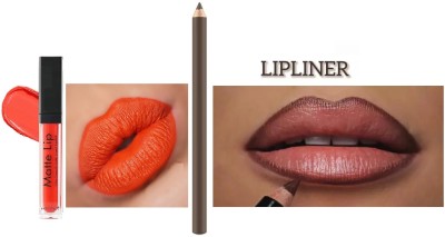 Libline Matte liquid lipstick & Lip Pencil, Smooth(2 Items in the set)