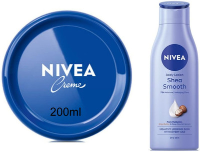 NIVEA Shea Smooth Lotion 200ml & Cream 200ml (Pack of 2)(400 ml)