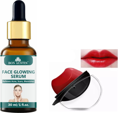 Bon Austin Face Glowing Serum 30ml & 1 Pc Apple Shape Red Lipstick - Combo Pack(1 Items in the set)