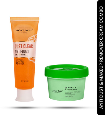 Seven Seas Dust Cleanser Instant Dirt Removal Face Gel For Glowing Skin With Makeup Remover Cream Remove Makeup Easily From Eyes,Lips,Cheek(2 Items in the set)
