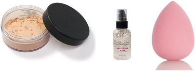 Herrlich NEW COMBO LOOSE POWDER WITH PRIMER & MAKEUP BLENDER(3 Items in the set)