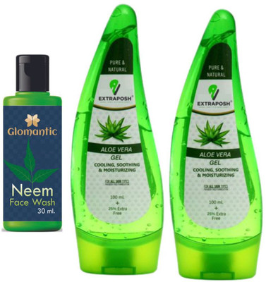 glomantic Neem Face Wash & Aloevera Gel 2pcs(3 Items in the set)