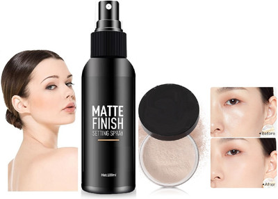 Libline OIL CONTROL MAKE UP FACE FINE LOOSE POWDER & MAKEUP SETTING FIXER(2 Items in the set)