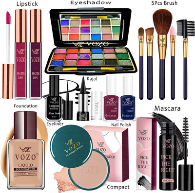 VOZO Makeup Combo Kit One-stop Beauty Package for Beginners and Professionals 209(15 Items in the set)