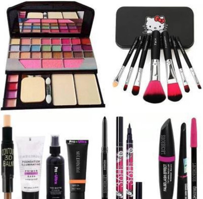 Hezruck Best 6155 Makeup kit with 7Pc Makeup Brush set &3in1(9 Items in the set)