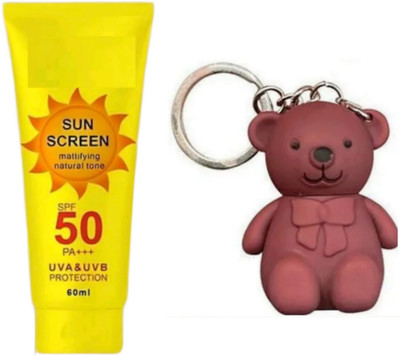 ghorela 1 Hello Summer Natural Sunscreen +1 teddy bear lipstick Pack of 02(1 Items in the set)