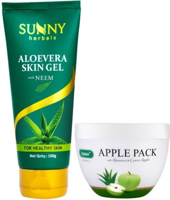 Sunny Herbals Apple Pack-150gm and Aloevera Skin Gel-100gm(2 Items in the set)