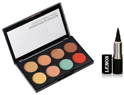 Lenon Beauty HR Highlighter & Contour Conceal.Correct.Contour & Black Kajal(2 Items in the set)