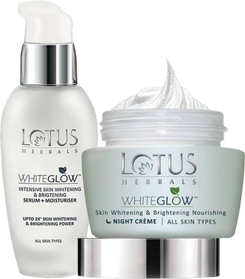 LOTUS HERBALS WHITEGLOW ( Night Cream _60g + Serum + Moisturiser_30 ml(2 Items in the set)