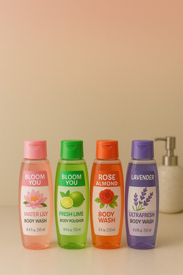 BLOOM YOU Fresh Bloom Body Wash – 4 in 1 400 ml Pack(4 Items in the set)