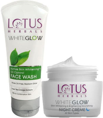 LOTUS HERBALS Whiteglow ( Night Creme_60g + Oil Control Facewash_100g )(2 Items in the set)