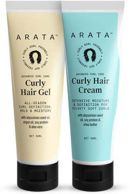ARATA Curl Care Pro Styling Combo|Hair Gel&Cream|Soft Natural Hold|For Curlies (2 Items in the set)(2 Items in the set)