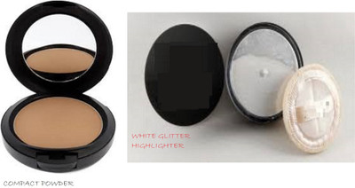 Luipui COMPACT POWDER AND WHITE GLITTER HIGHLIGHTER PACK OF 2(1 Items in the set)