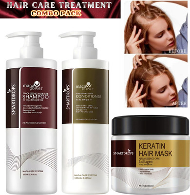 smartdrops Smooth & Shine Hair Combo with Shampoo, Conditioner & Keratin Hair Mask(3 Items in the set)