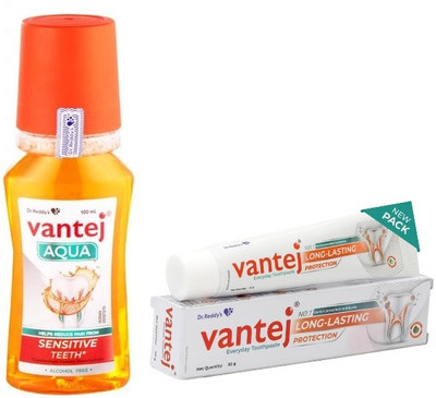 Vantej Mouthwash Aqua For Sensetive teeth 100 ml & Tooth Sensitivity Toothpaste 50 g(2 Items in the set)