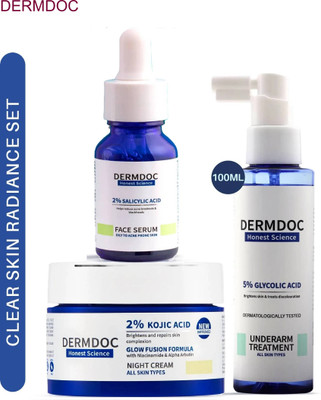 DermDoc Daily Care Set: Kojic Cream + Spray + Acid Serum(3 Items in the set)