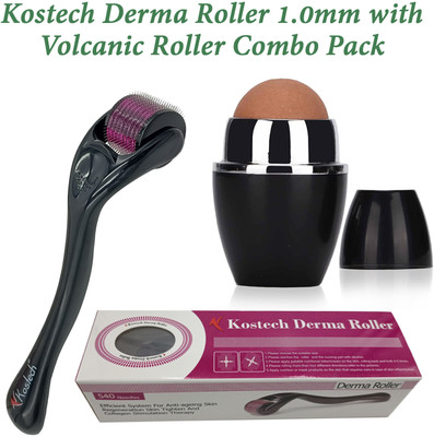 Kostech 1.0 mm Derma Roller with Volcanic roller(1 Items in the set)