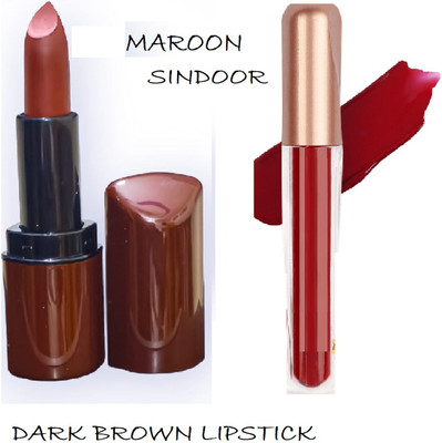 Luipui TRENDING BEST MAROON SINDOOR AND DARK BROWN LIPSTICK(1 Items in the set)