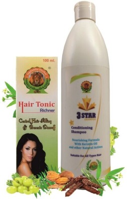 jagdamba herbal Hair Tonic Oil 100 Ml | 3 Star Shampoo 500 Ml | Hair Wellness Combo | suitable For All Types Hair(2 Items in the set)