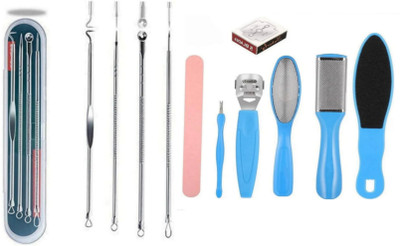 ghorela g 1 Blackhead Remover Tool Set + 8in1 Pedicure Set (Pack of 2)(2 Items in the set)