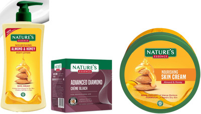 Nature's Nourishing Almond & Honey Body Lotion (400ml)Diamond Cream Bleach (43g)Nourishing Skin Cream Almond & Honey (400ml)(3 Items in the set)