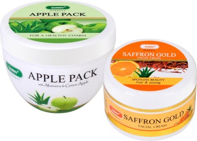 Sunny Herbals Apple Pack-150gm and Saffron Gold Facial Cream-100Gm(2 Items in the set)