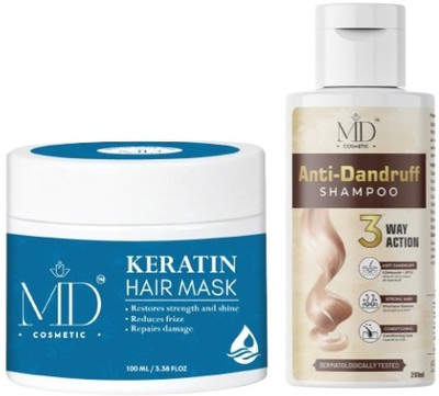MD COSMETIC anti dandruff shampoo & KERATIN HAIR MASK(2 Items in the set)