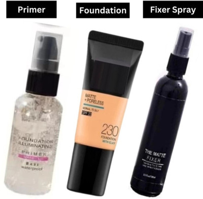 Glowsync High Coverage Waterproof Foundation + Waterproof Primer + Matte Makeup Fixer Foundation(3 Items in the set) Glowsync High Coverage Waterproof Foundation + Waterproof Primer + Matte Makeup Fixer Foundation(3 Items in the set)