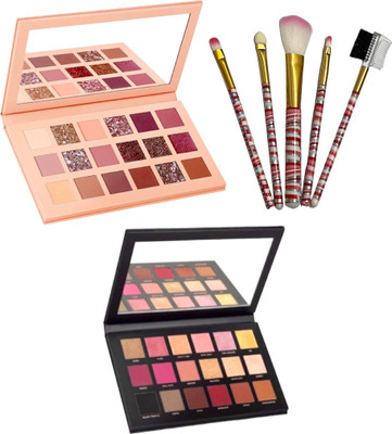 Mehaay cosmetics 36 Color Eyeshadow Pallete With 5 pcs brushes(3 Items in the set)