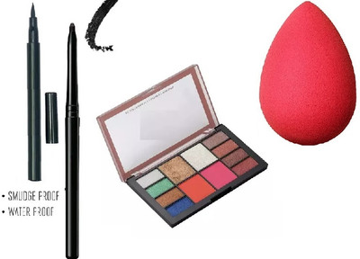SEUNG PROFESSIONAL FACE MAKEUP BLENDER WITH SKETCH EYELINER,CRAYON KAJAL& MAKEUP KIT PALETTE(4 Items in the set)