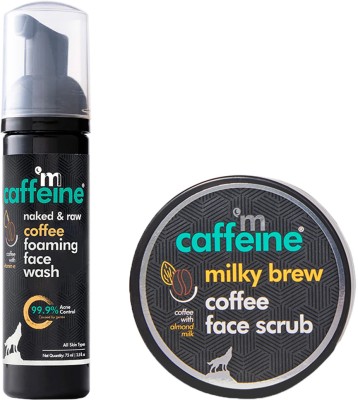 mCaffeine Coffee Foaming Face Wash(75 ml)+ Naked & Raw Milky Brew Face Scrub (75 gm)(2 Items in the set)