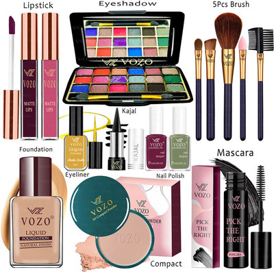 VOZO Makeup Combo Kit One-stop Beauty Package for Beginners and Professionals KT-280(15 Items in the set)